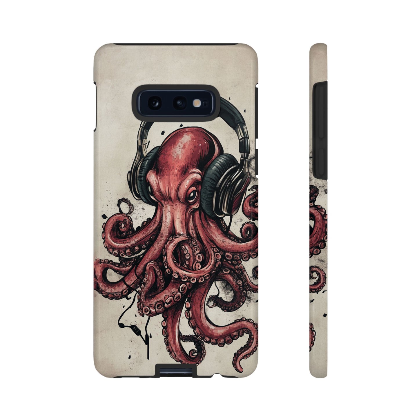 Retro Style Japanese Octopus Listening to Headphones Phone Cover