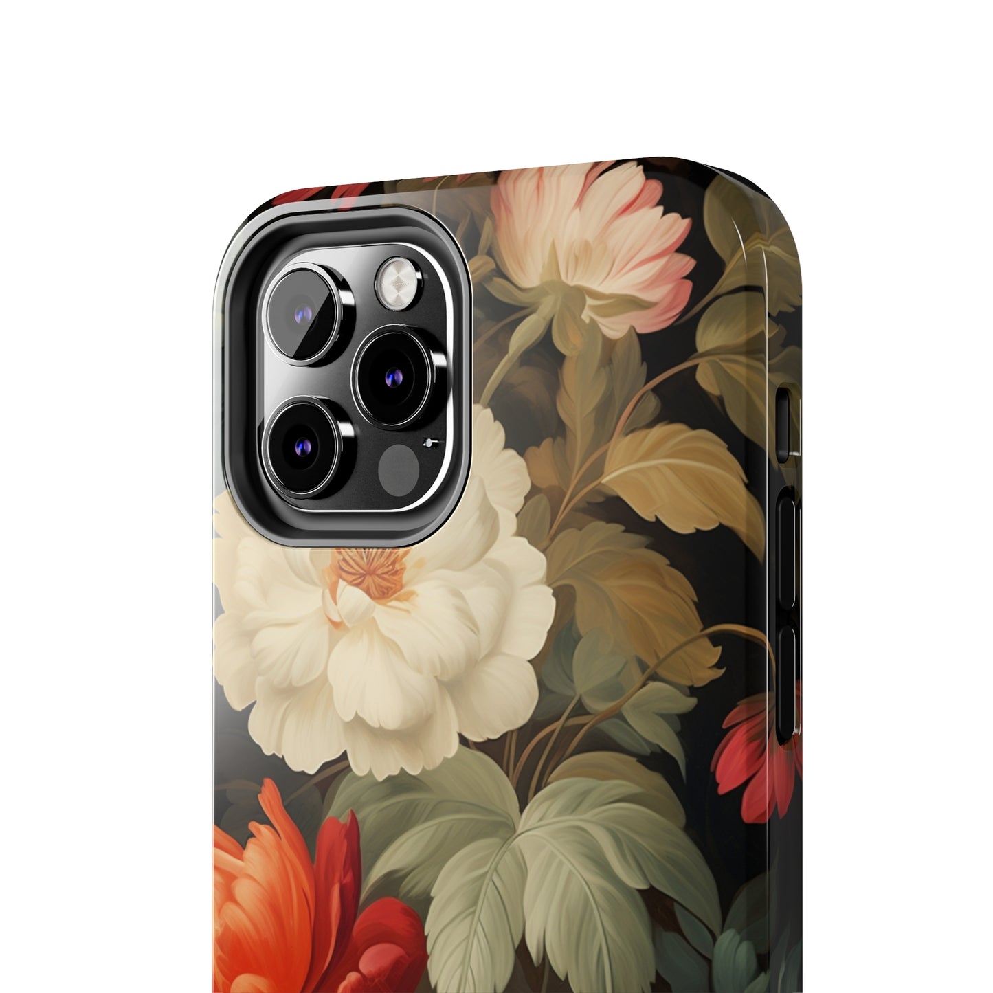 Vintage Floral Aesthetic Phone Tough Case | Antique Elegance for iPhone 11, 12, 13, 14