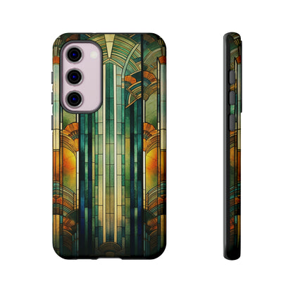 Art Deco Stained Glass floral Phone Case for iPhone 15, 14, Pro Max, 13, 12 & Samsung Galaxy S23, S22, S21, Google Pixel