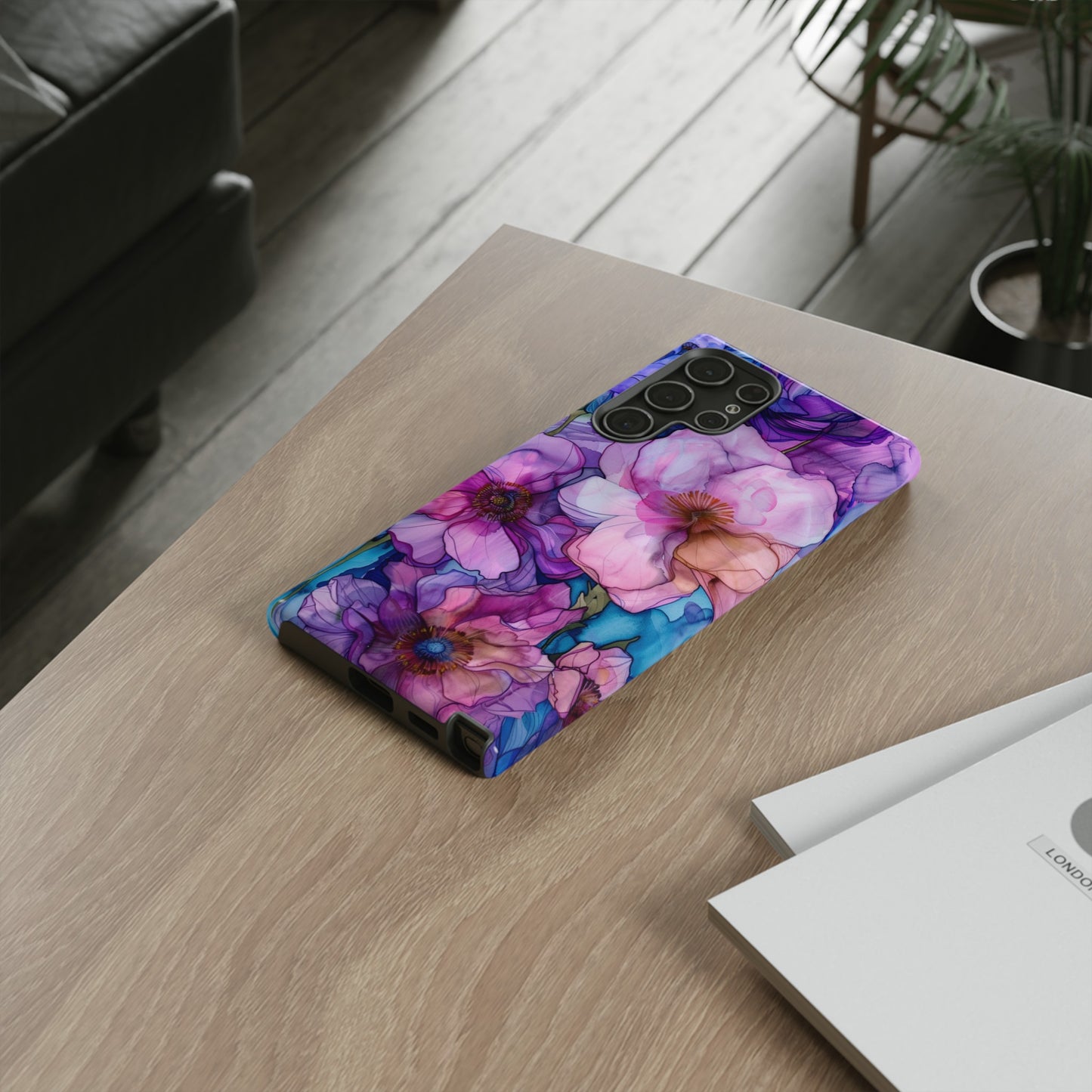 Purple Flower Stained Glass Phone Case