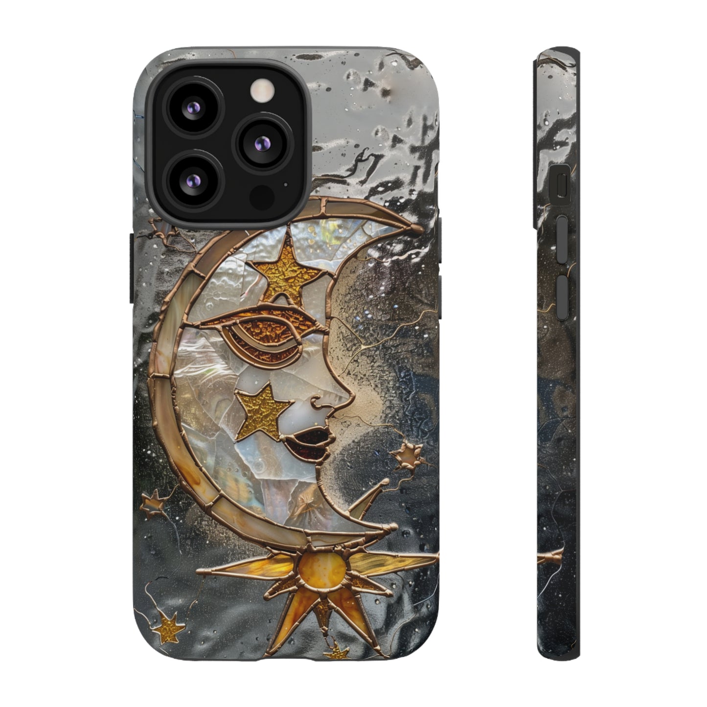 Moon Stars Liquid Glass Starry Night Phone Case