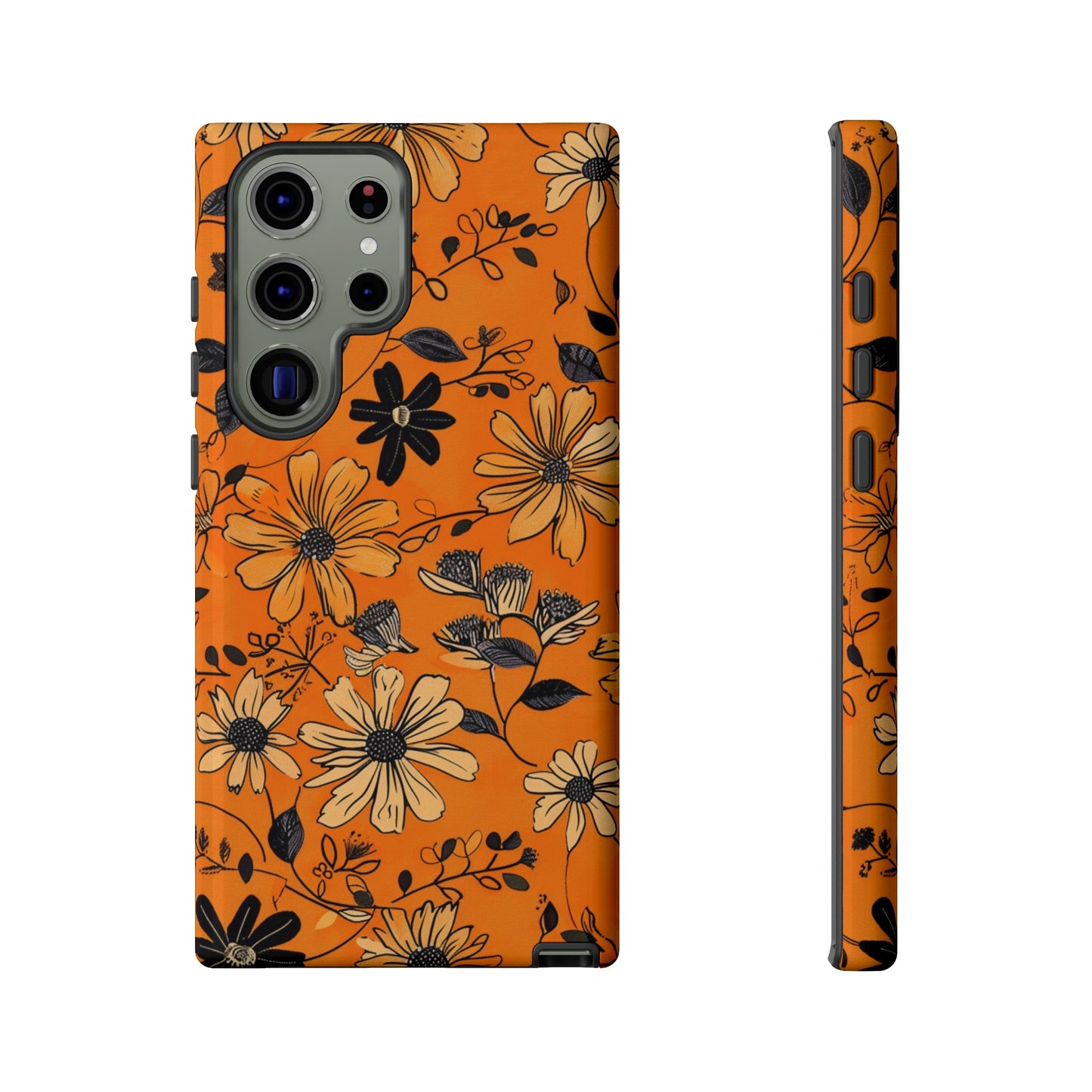 Orange Floral Phone Case Cute Summer Flower Aesthetic