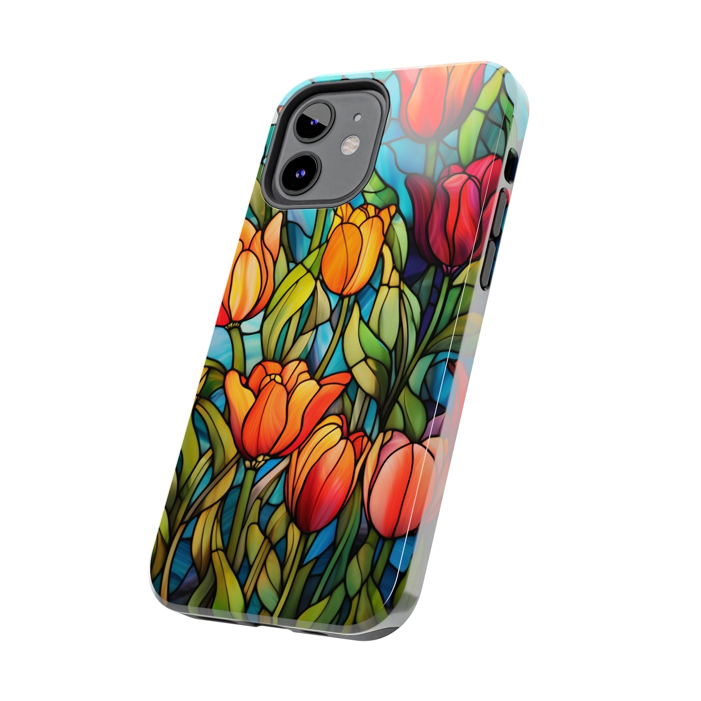 Stained Glass Tulip Floral Aesthetic iPhone Case | Embrace the Beauty of Nature in Full Bloom