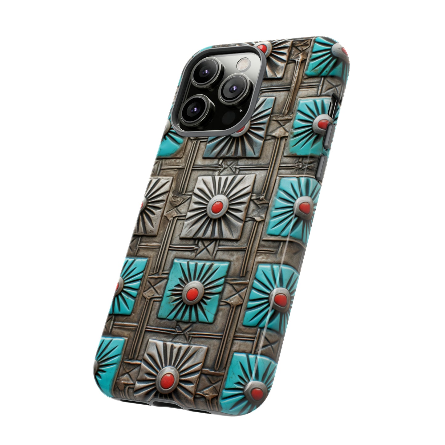 Vintage Navajo Native American Turquoise Concho Phone Case for iPhone 15, 14, 13, 12, 11 Pro Max, 14 Plus, iPhone XS Max, iPhone XR, iPhone 7, 8, 14, 15 Plus, SE