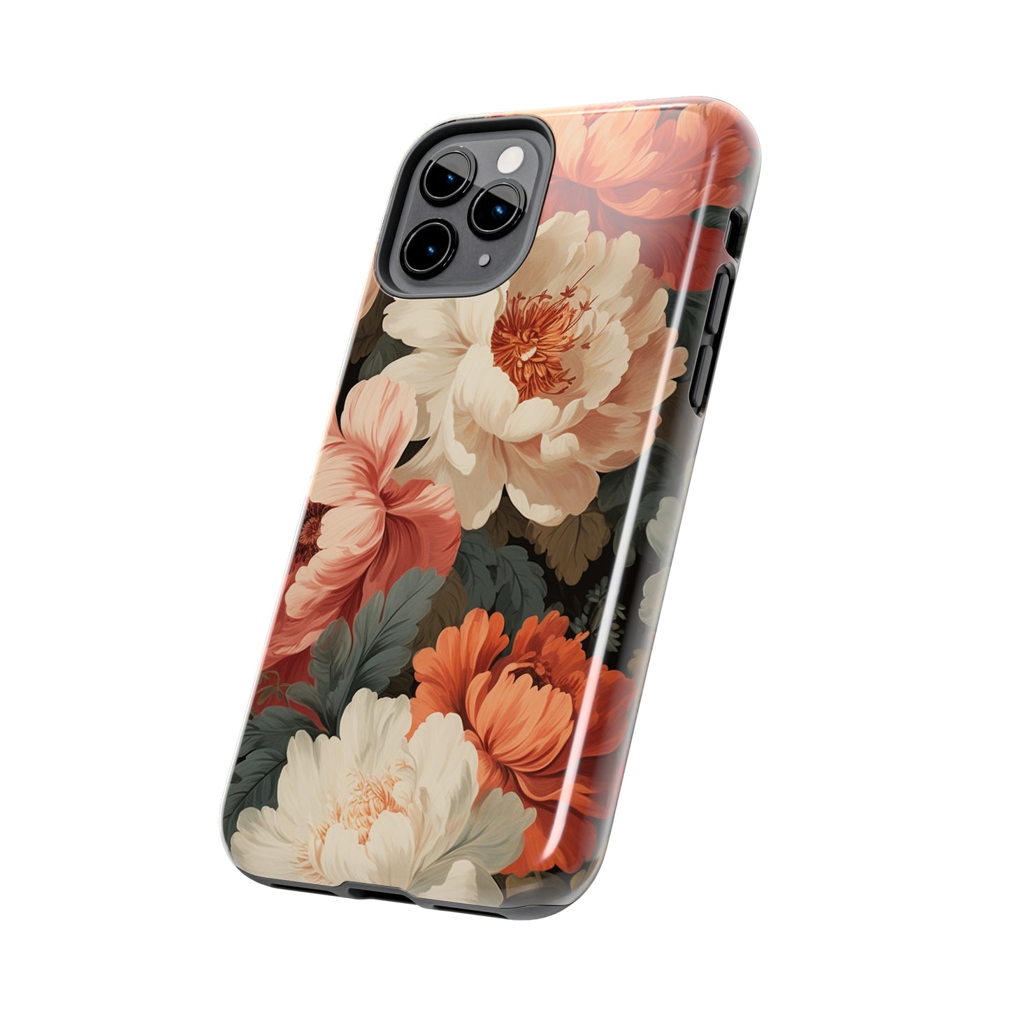 Vintage Floral Aesthetic Phone Tough Case Antique Print for iPhone 14 11 Pro 12 13 XR XS X 7+ 8 Boho Nature Flowers Cottage Core