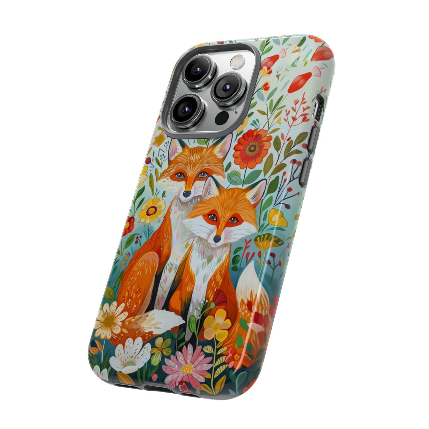 Foxes in the Floral Garden Phone Case