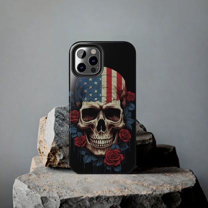 American Pride with an Edgy Spin: Skull USA Flag iPhone Case – Modern Protection Meets Patriotic Design