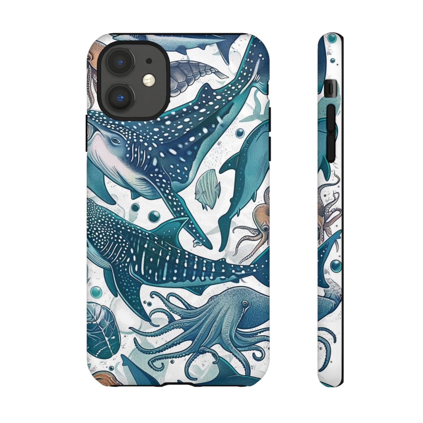 Undersea World Shark, Turtle, Manta Ray Phone Case