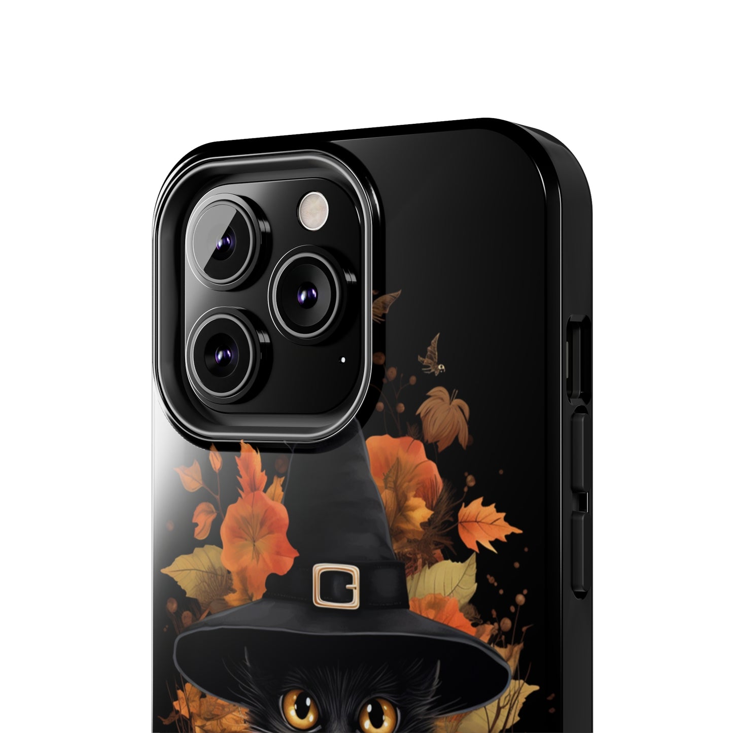 Trick or Treat Delight: Adorable Witch Cat Halloween Celebration | Whimsical iPhone Case