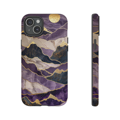 Abstract Purple Gold Mountain Phone Case