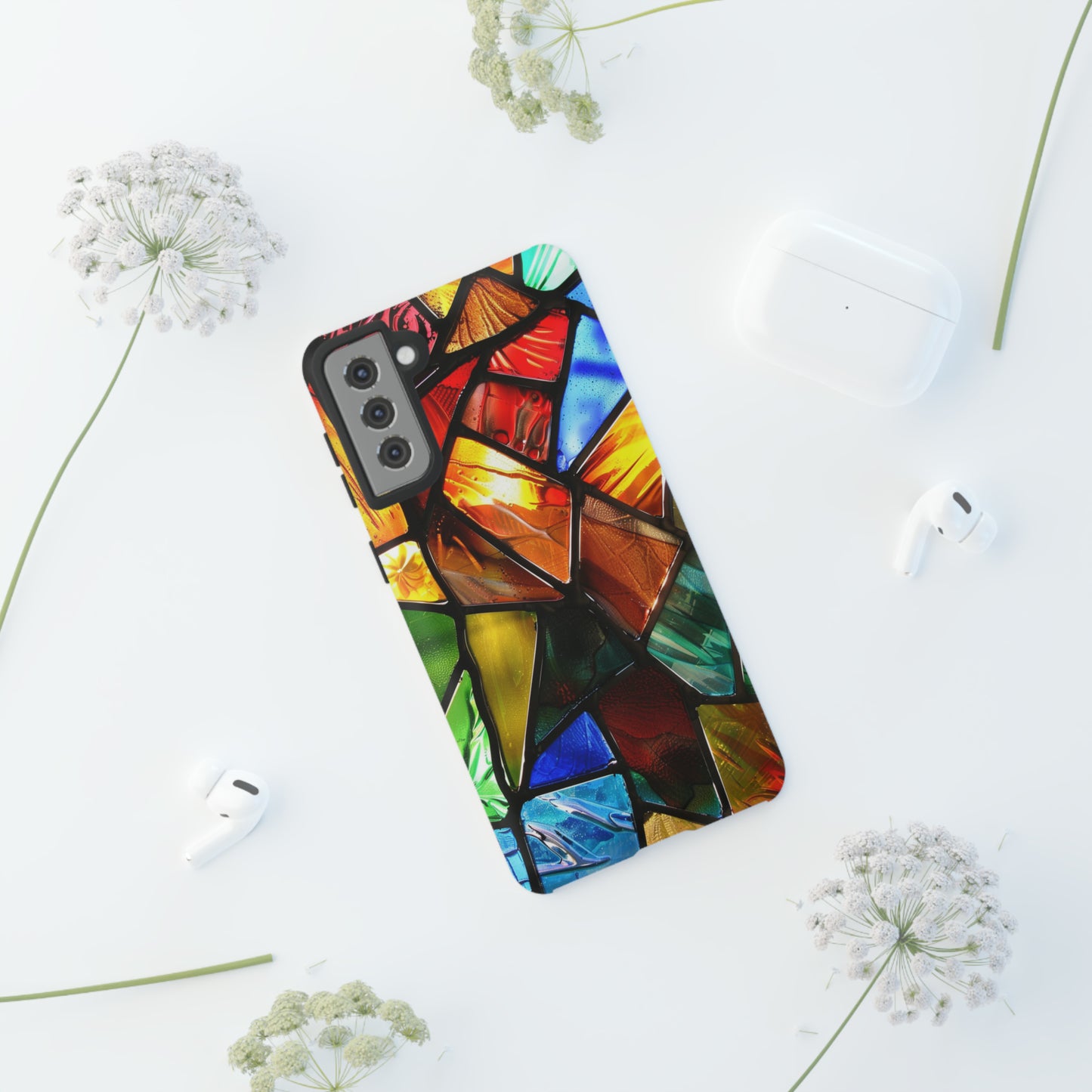 Color Explosion Abstract Stained Glass Phone Case