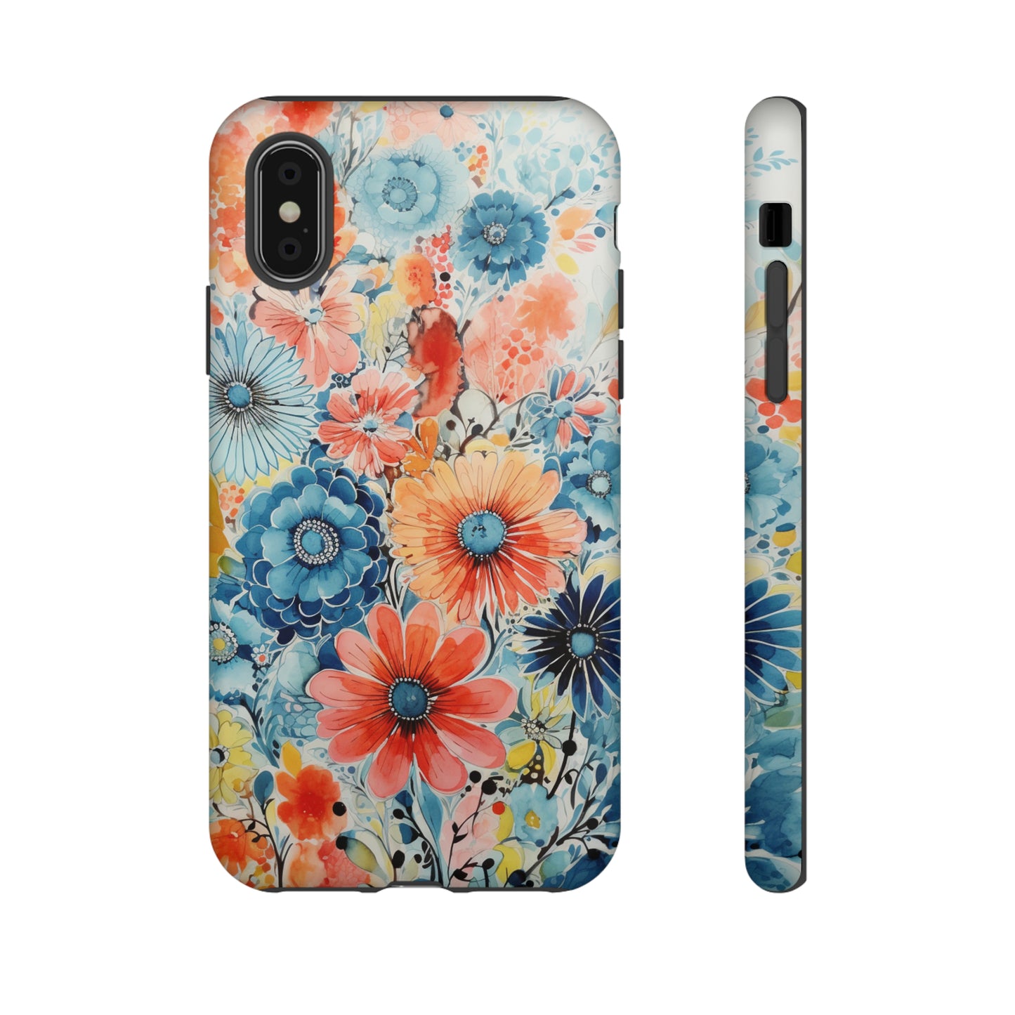 Floral watercolor cover for iPhone 12