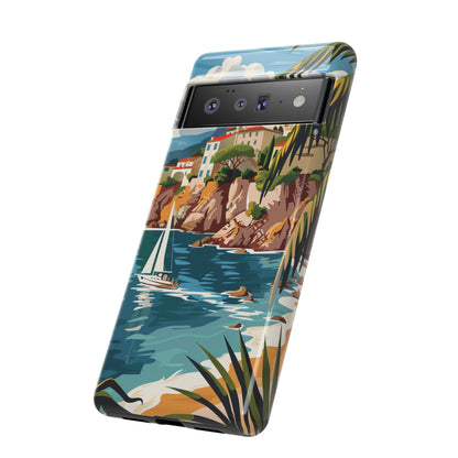 Midcentury French Riviera Sailboat Painting Phone Case