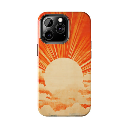 Retro Abstract Sunburst iPhone Case | Embrace the Nostalgic Charm of Artistic Rays