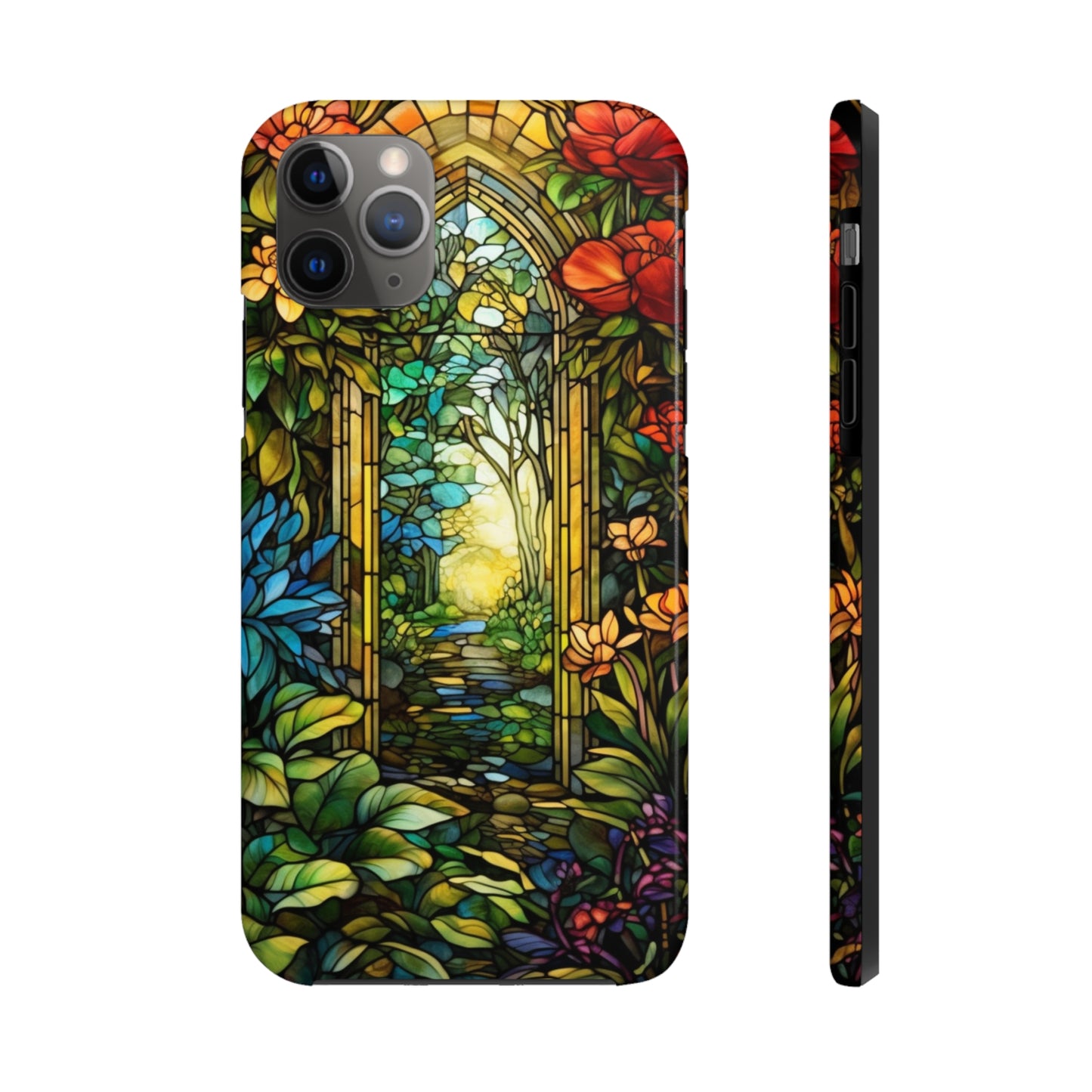 Secret Garden Stained Glass iPhone Tough Case | Unveil the Beauty of Nature with Reliable Protection