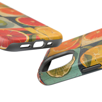 Italian Tile Citrus Fruit Abstract Floral Summer Style MagSafe Phone Case