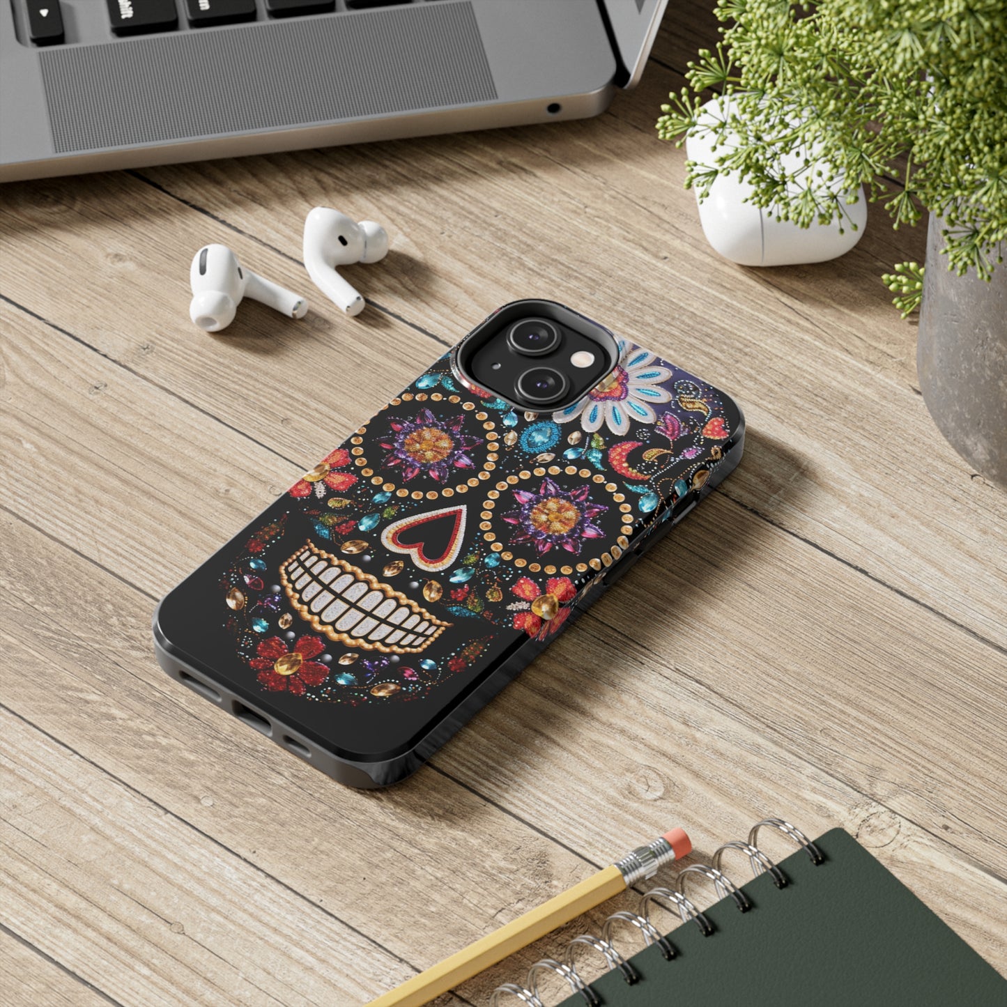 Sugar Skull iPhone Case | Dia de los Muertos Design for Apple iPhone | Halloween Aesthetic