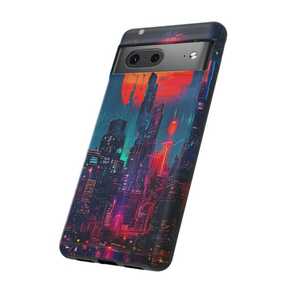 Cyberpunk Full Moon Cityscape Phone Case