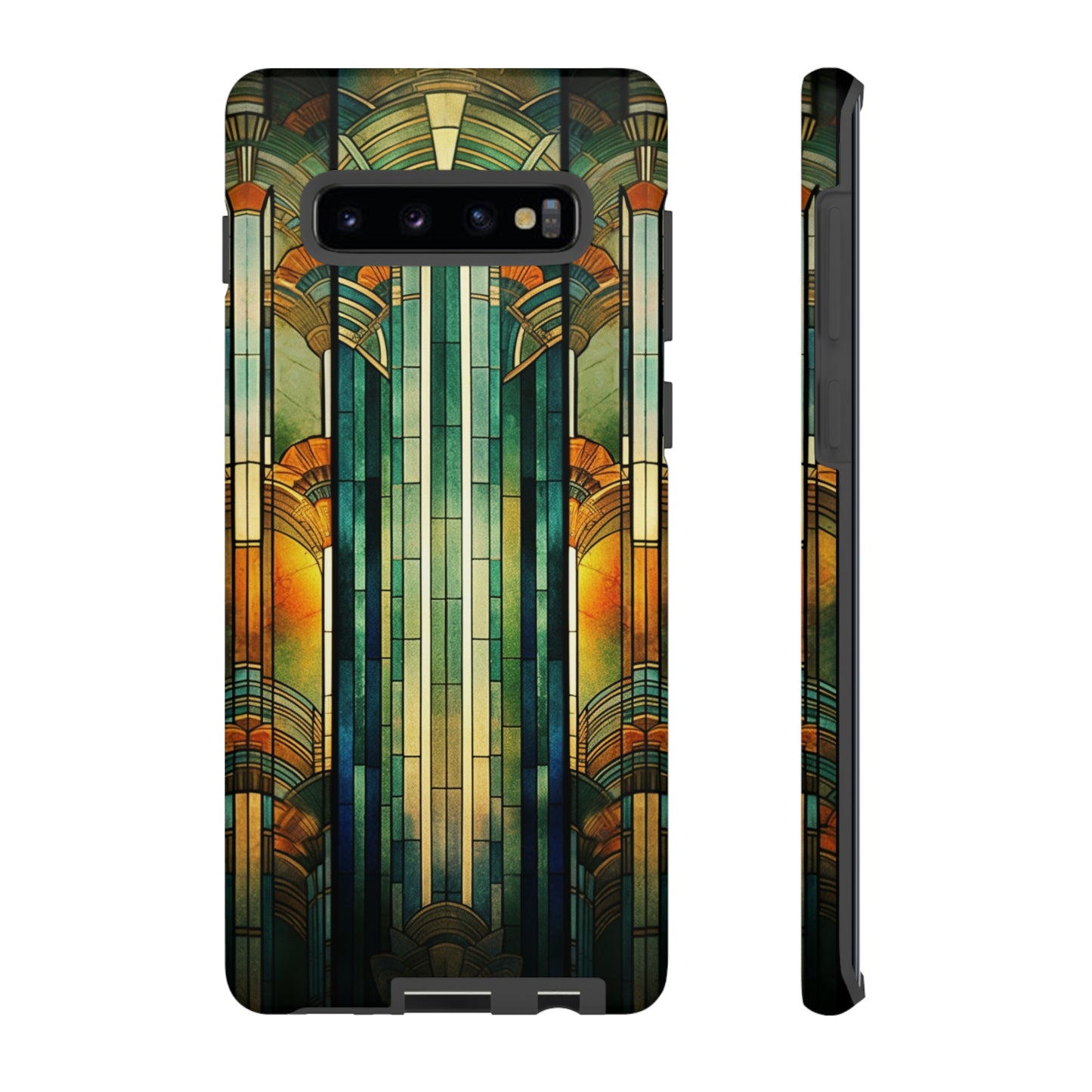 Art Deco Stained Glass floral Phone Case for iPhone 15, 14, Pro Max, 13, 12 & Samsung Galaxy S23, S22, S21, Google Pixel