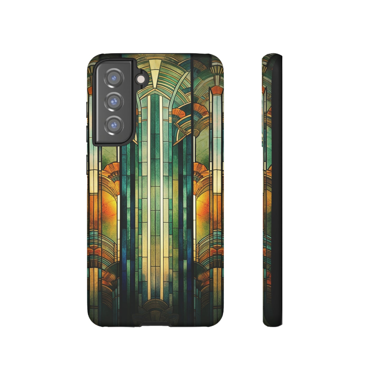 Art Deco Stained Glass floral Phone Case for iPhone 15, 14, Pro Max, 13, 12 & Samsung Galaxy S23, S22, S21, Google Pixel