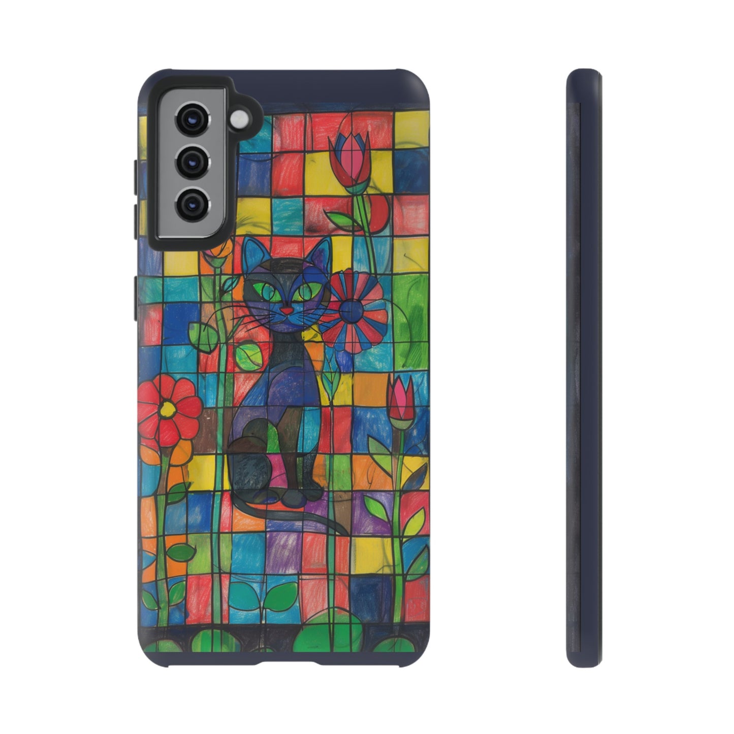 Cat in the Stained Glass Garden Phone Case