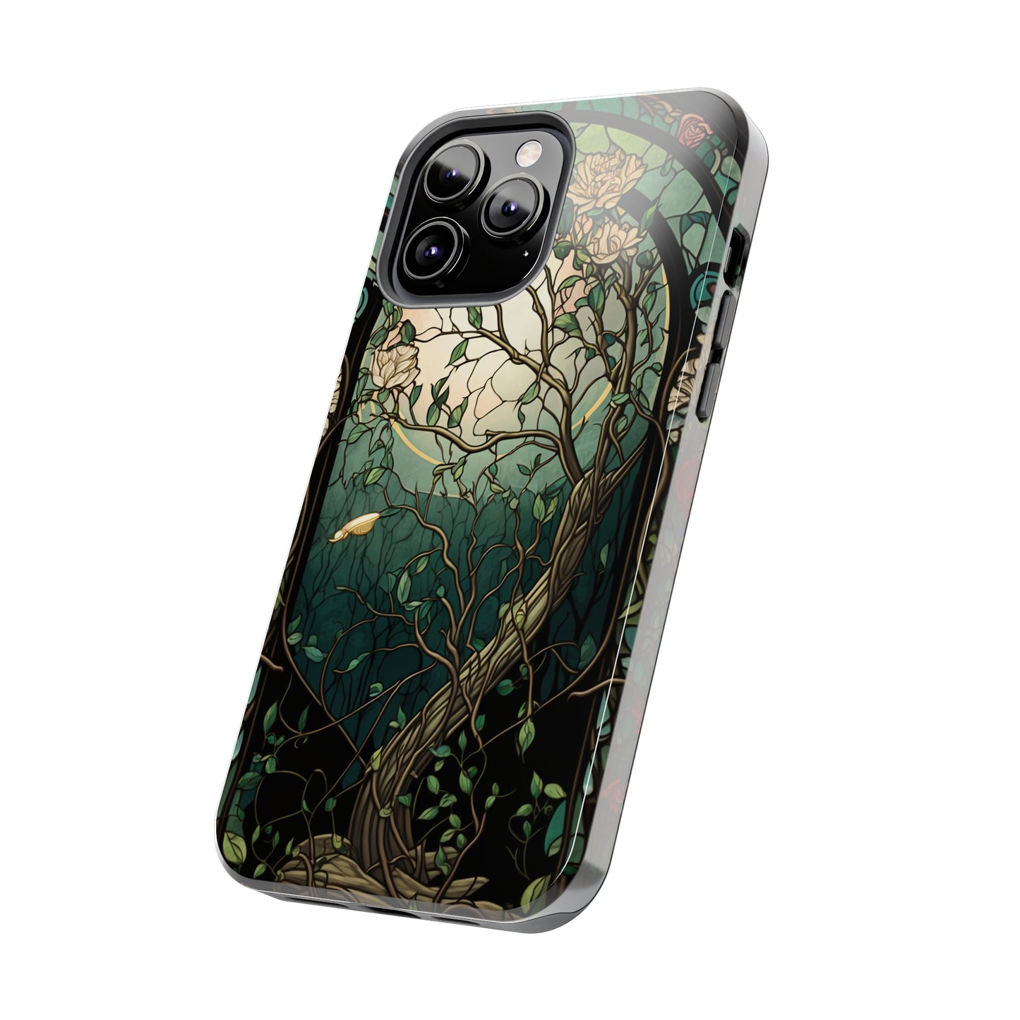 Retro Radiance: Stained Glass Floral Phone Case | Vintage Aesthetic for iPhone Models