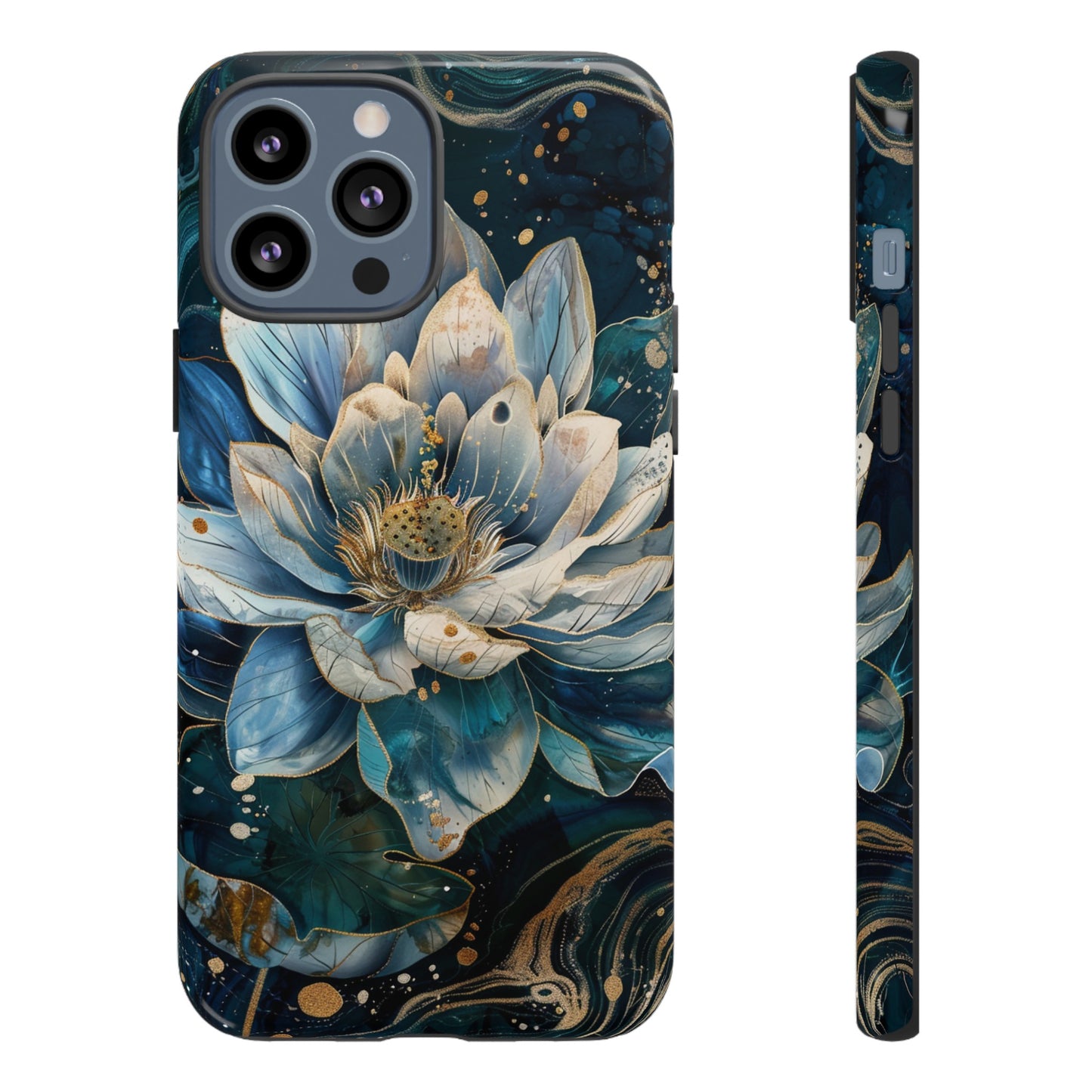 Zen Stained Glass Lotus Floral Design Phone Case