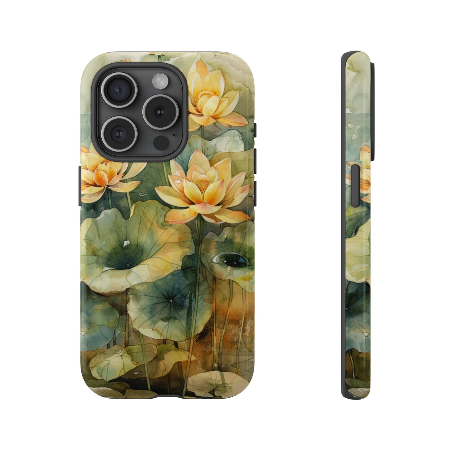 Zen Lotus Watercolor Painting iPhone 15 Case