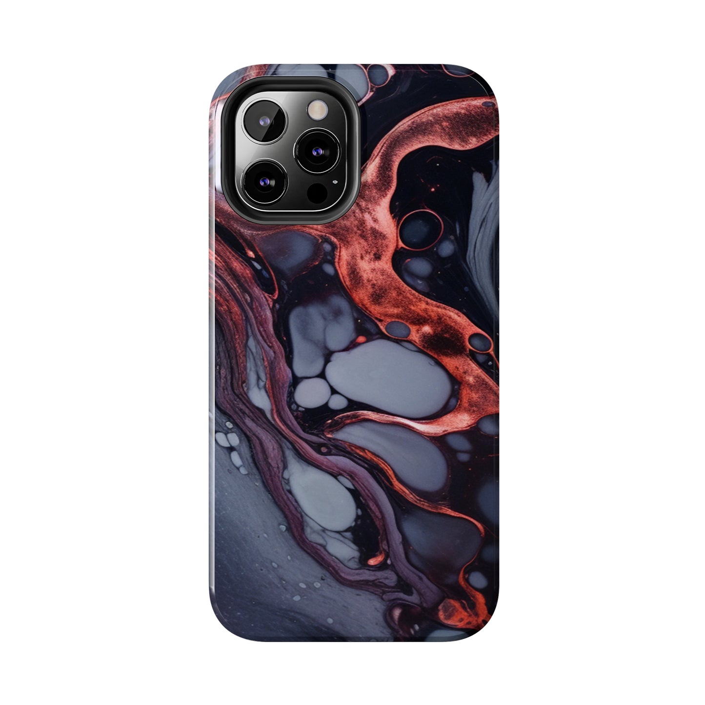 Marbled Dark Lava Flow Phone Case | Embrace the Vibrant Magma Vibes