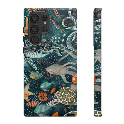 Undersea World Shark, Turtle, Manta Ray Phone Case