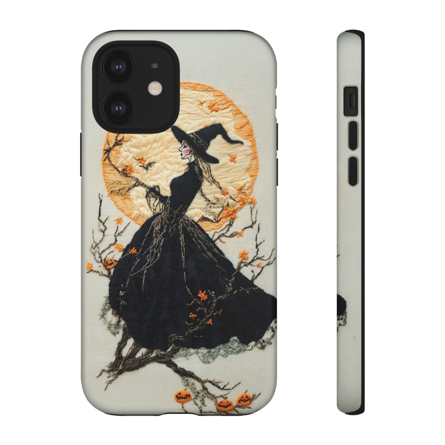 Halloween Witch Autumn iPhone Case, Embroidered Style