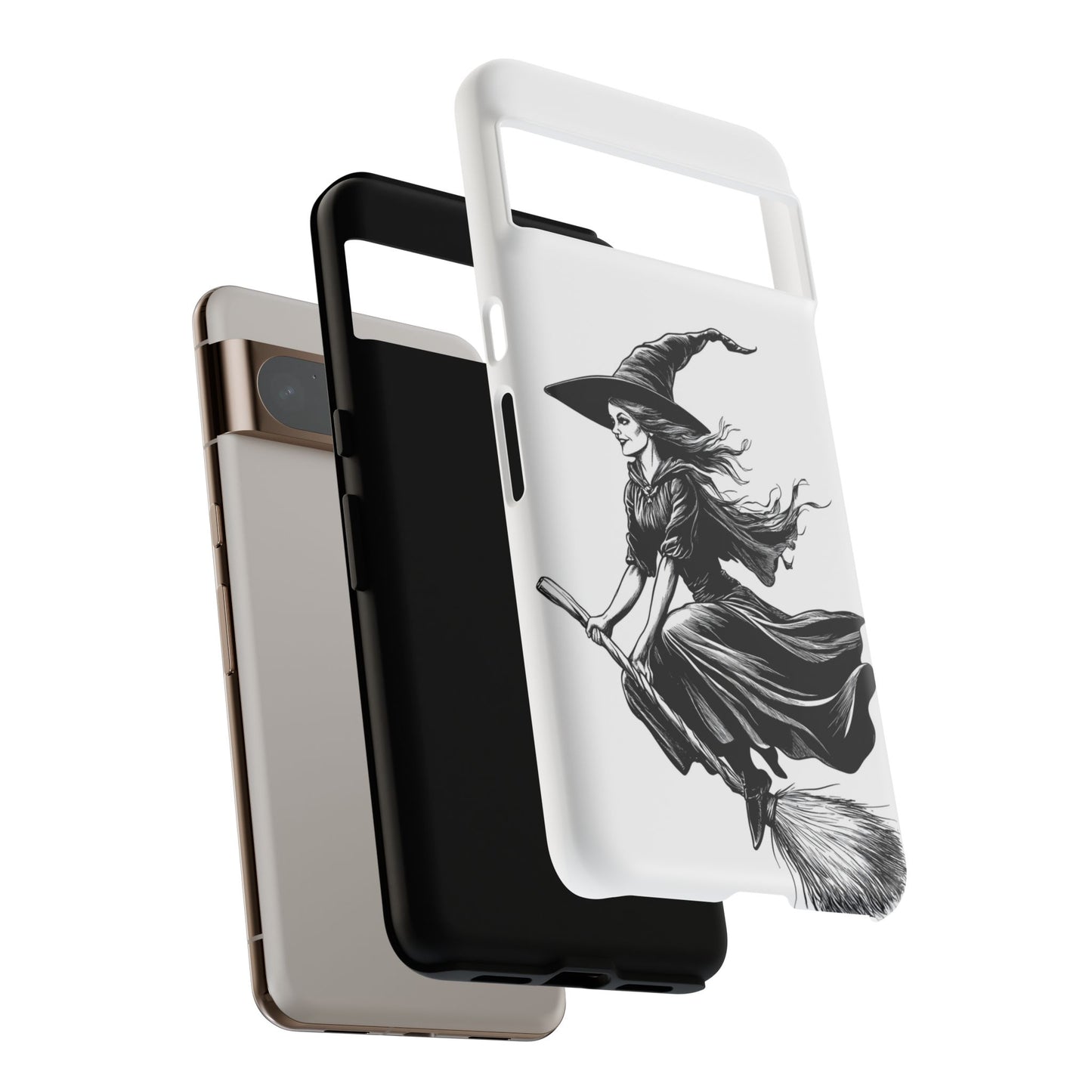 Vintage Halloween Witch on a Broom Spooky Phone Cover