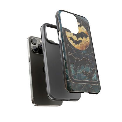 Halloween Phone Case Bats Stained Glass Style Spooky Moon Phone Cover