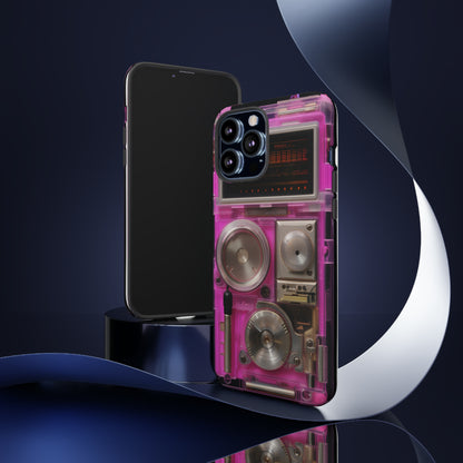 Cyberpunk Techno Gadget Walkman: Retro-Futuristic Premium Tough Phone Case | Iconic Style for iPhone, Samsung Galaxy, and Google Pixel