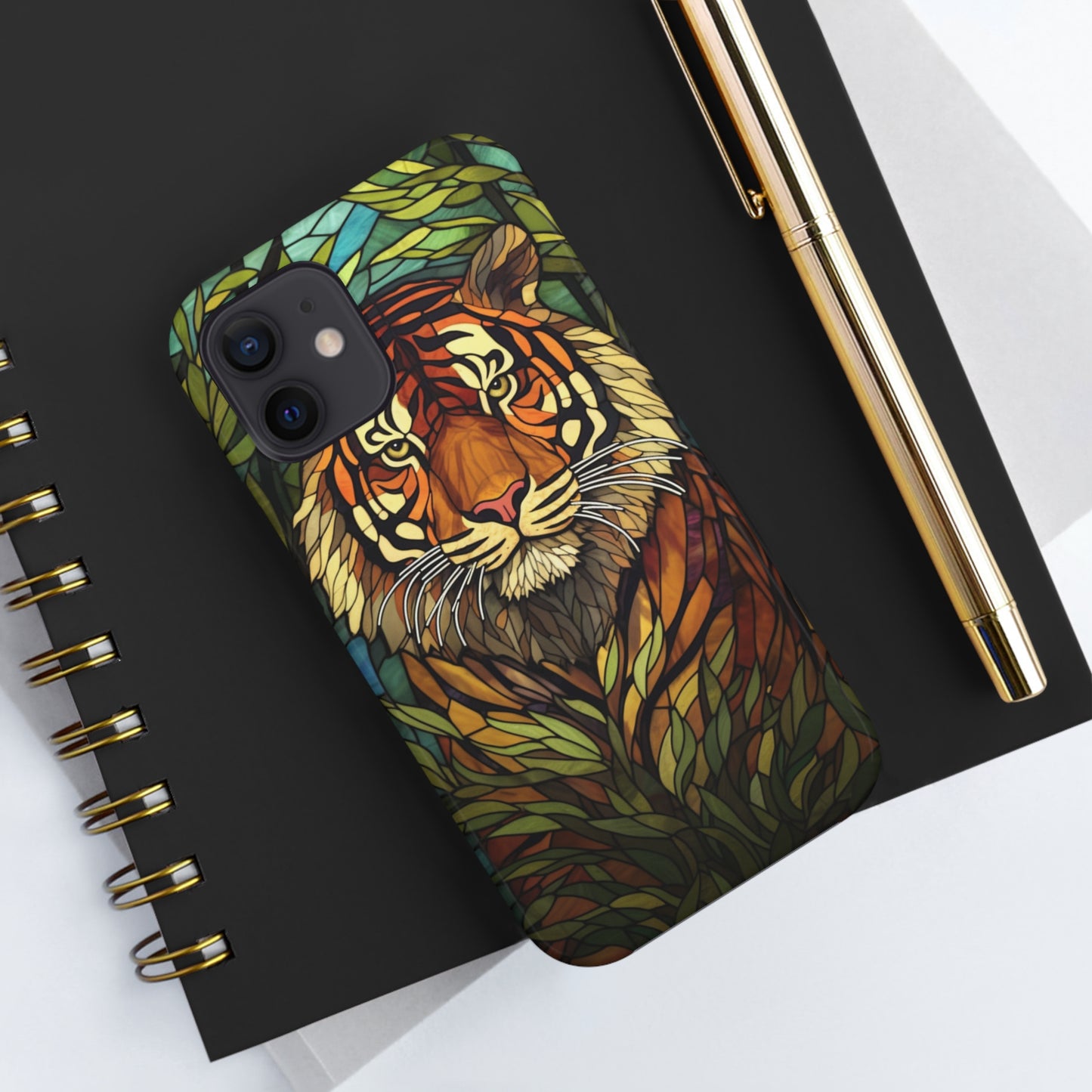 Tiger Stripes Stained Glass Jungle iPhone Tough Case | Unleash Your Wild Side with Exquisite Design and Reliable Protection