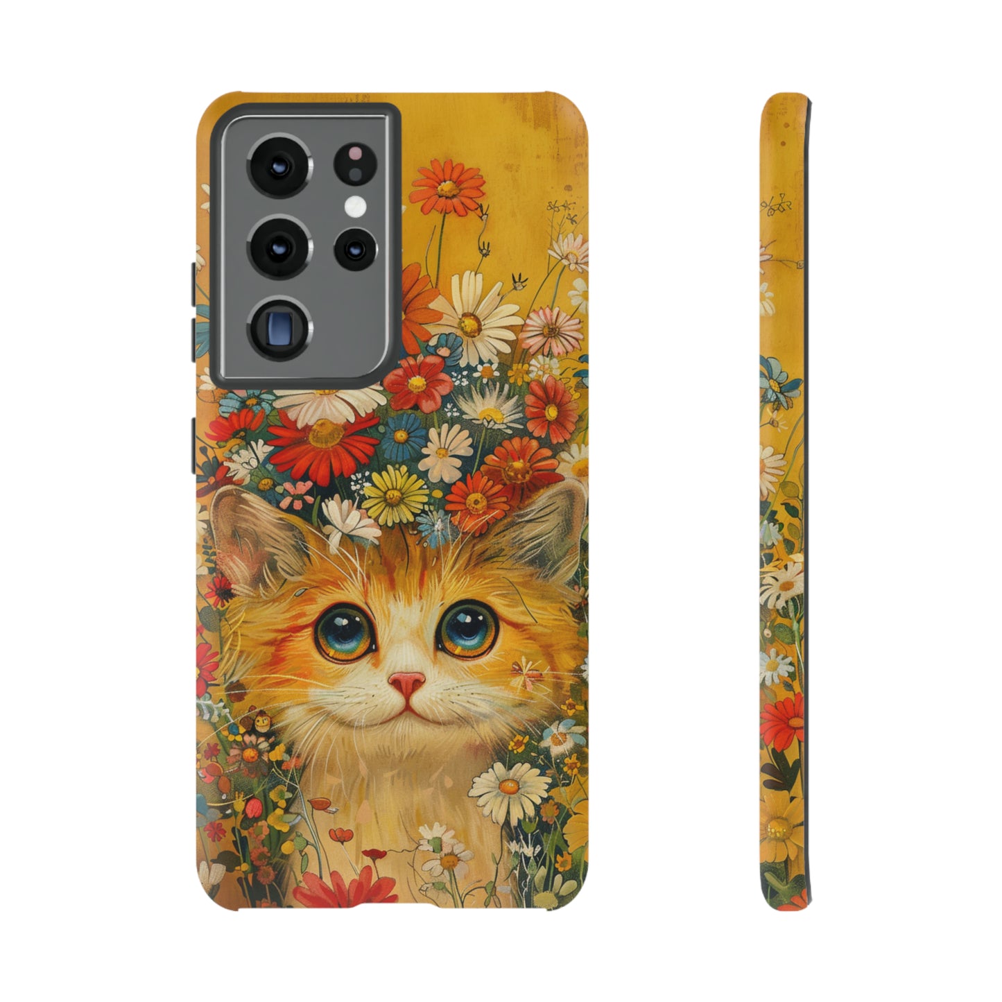 Cute Cat in Floral Garden Phone Case