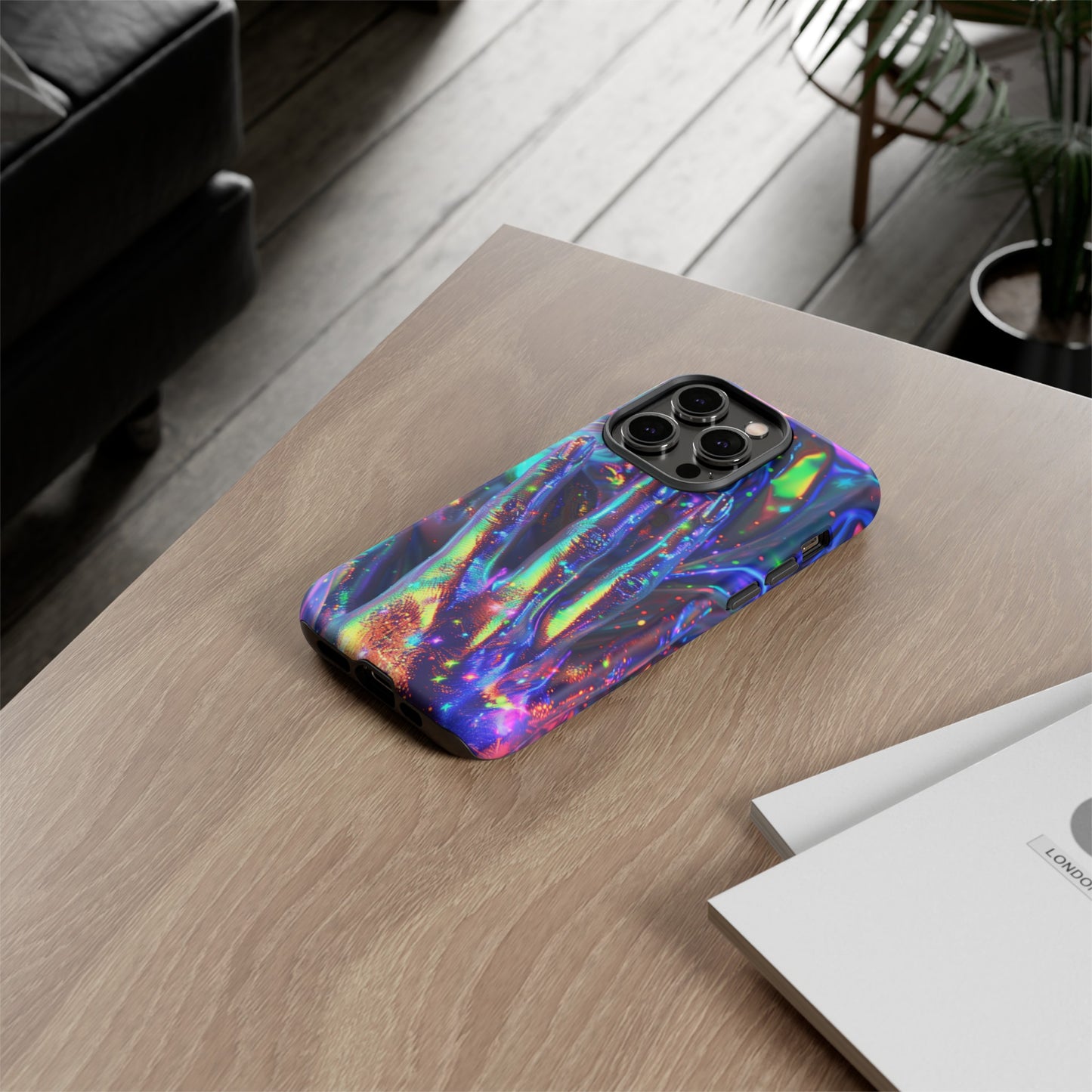 Marbled opalescent Holographic Print Phone Case