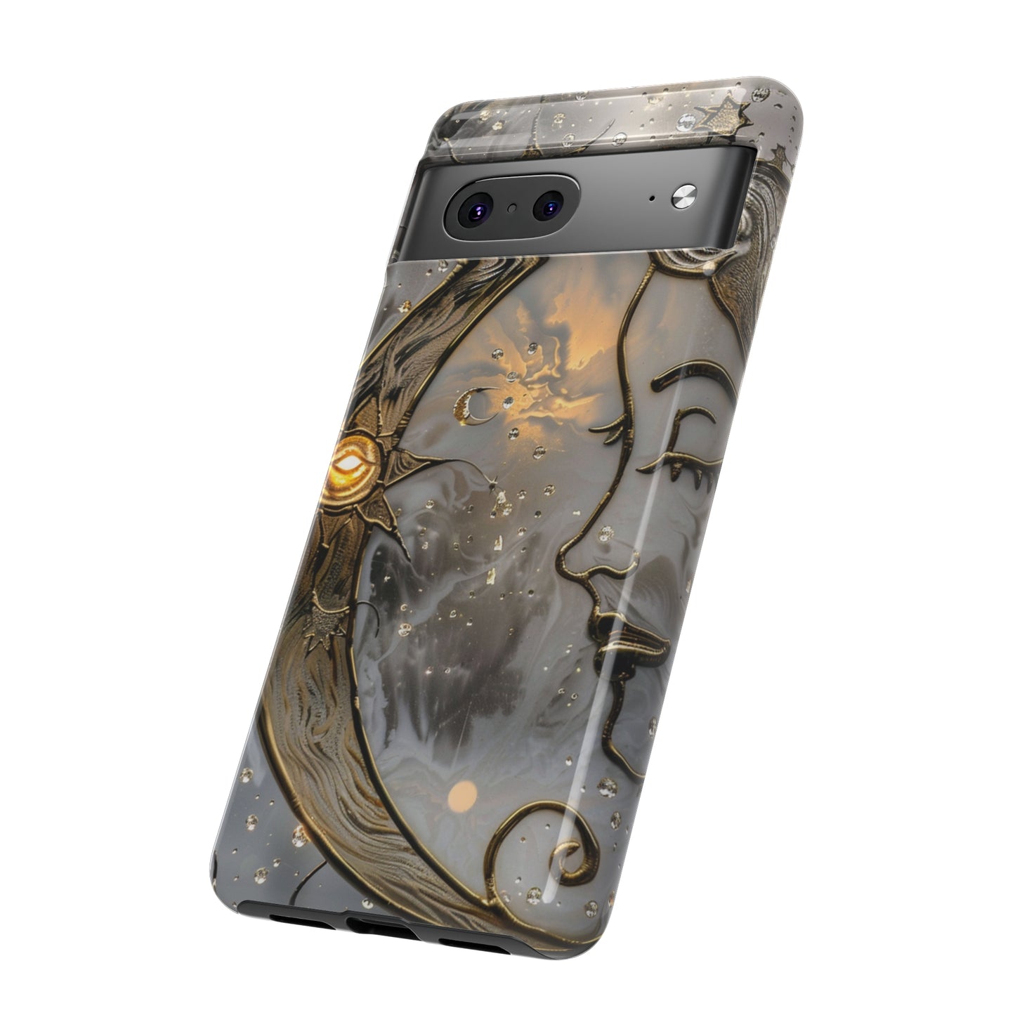 Moon Stars Stained Glass Starry Night Phone Case