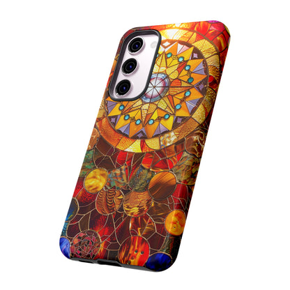 Cosmic Stained Glass Mandala Phone Case