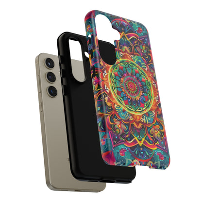 Cosmic Stained Glass Mandala Phone Case