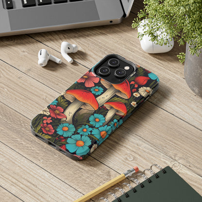 Psychedelic Retro Mushrooms iPhone case | Dive into Vintage Vibes