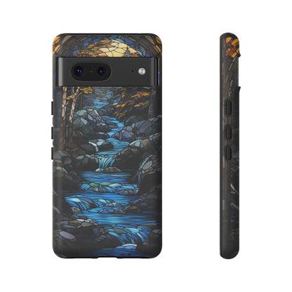 Stained Glass Stone Bridge and River Art Phone Case