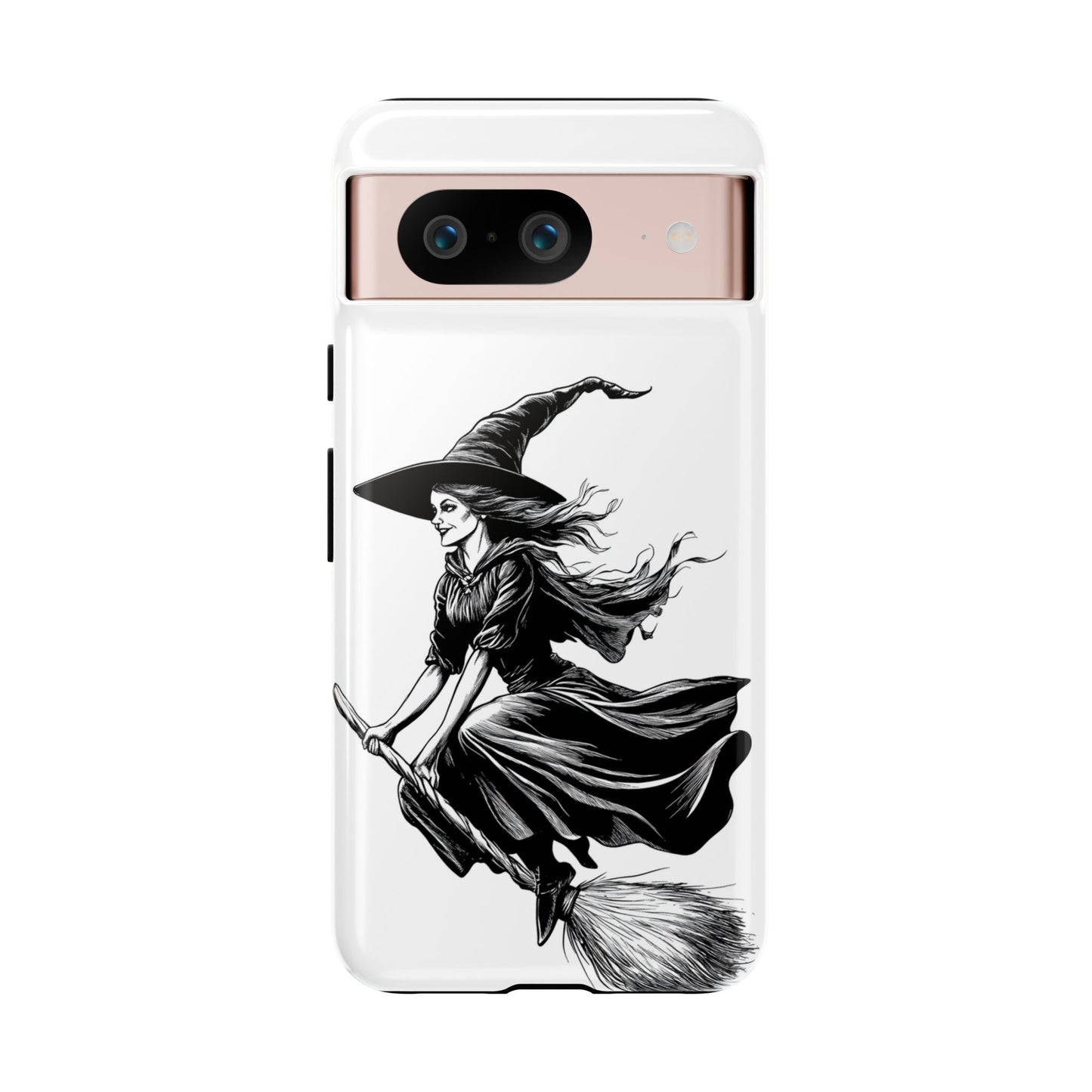 Vintage Halloween Witch on a Broom Spooky Phone Cover