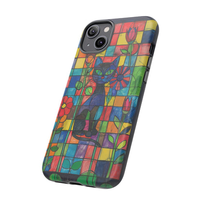 Cat in the Stained Glass Garden Phone Case