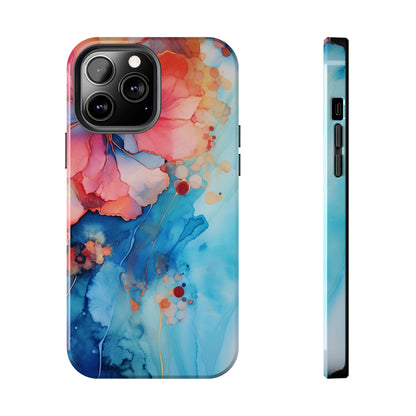 Marbled Floral Watercolor Phone Case | Embrace the Mesmerizing Multicolor Art