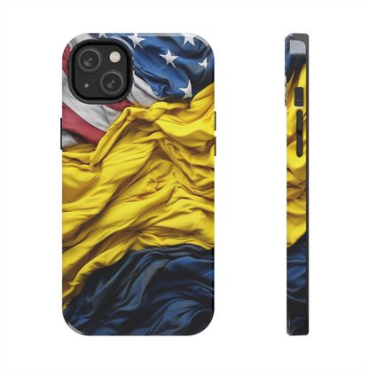 Support Ukraine Flag Phone Case | Show Your Ukrainian USA Patriotic Spirit with a Tough iPhone Case