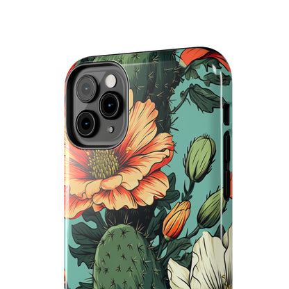 Desert Dream: Retro Vibe Cactus Tough iPhone Case