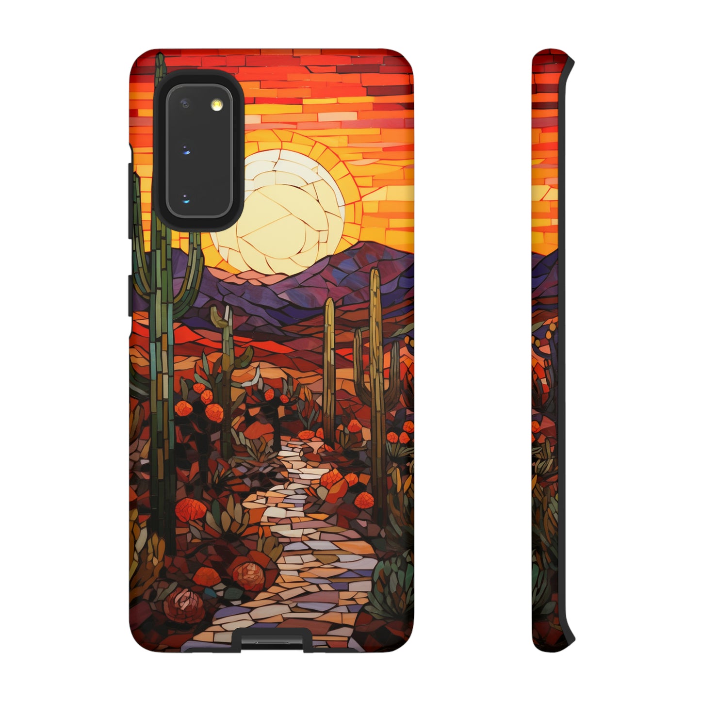 Desert Sunset Cactus Mosaic Tile