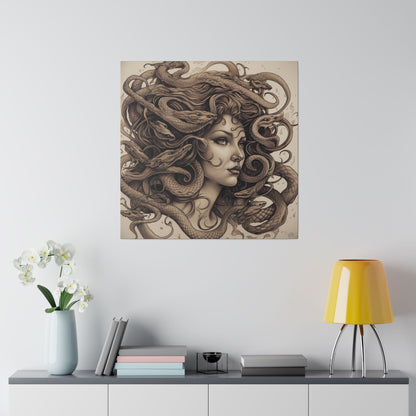 Surrealist Pop Art AI generated Don't look it's Medusa | Stretched Canvas Print