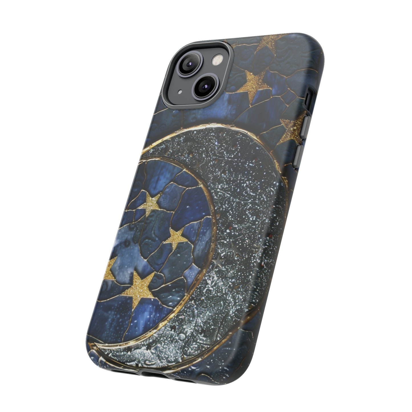 Moon Stars Stained Glass Starry Night Phone Case